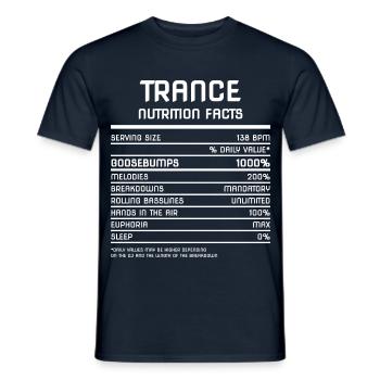 Trance Nutrition Facts - 138 BPM - Männer T-Shirt - Navy - Vorne - AI Model Male 178 light (178cm)