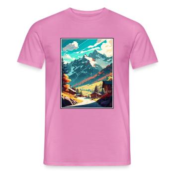 Mayrhofen Autriche Vintage voyage affiche Souvenir - T-shirt homme - rose - Devant - AI Model Male 178 dark (178cm)