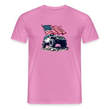 American Off-Road - Men's T-Shirt - pink - Front - AI Model Male 178 dark (178cm)