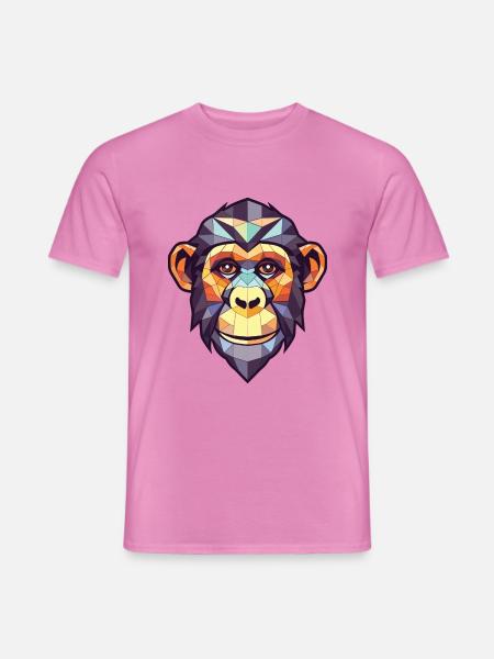 Affe Schimpanse Buntes Aquarell Tier Haustier - Männer T-Shirt - Pink