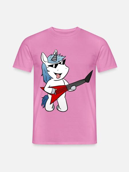Einhorn E Gitarre Egitarre - Männer T-Shirt - Pink
