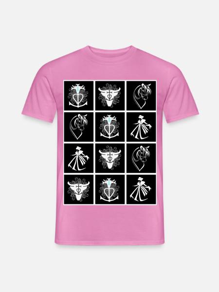 karierte Camargue-Frau - Männer T-Shirt - Pink