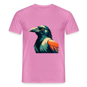 Crow Cartoon Character Colorful Pet Animal - Men's T-Shirt - pink - Front - AI Model Male 178 dark (178cm)
