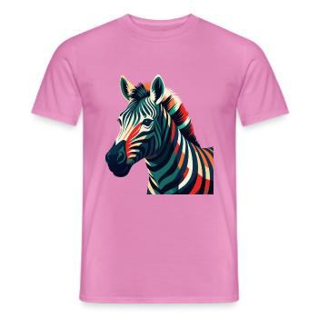 Zebra Cartoon Character Colorful Pet Animal - Men's T-Shirt - pink - Front - AI Model Male 178 dark (178cm)