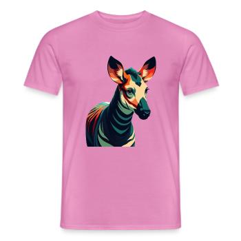 Okapi Personnage De Dessin Animé Animal De Compagnie Coloré - T-shirt homme - rose - Devant - AI Model Male 178 dark (178cm)