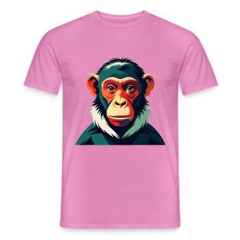 Singe Dessin Animé Personnage Animal De Compagnie Coloré - T-shirt homme - rose - Devant - AI Model Male 178 dark (178cm)