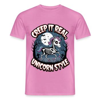 Creep It Real Unicorn Style - Men's T-Shirt - pink - Front - AI Model Male 178 dark (178cm)