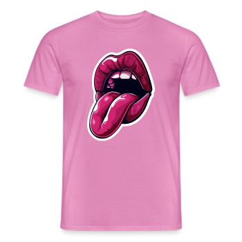 Sticker Zunge - Männer T-Shirt - Pink - Vorne - AI Model Male 178 dark (178cm)