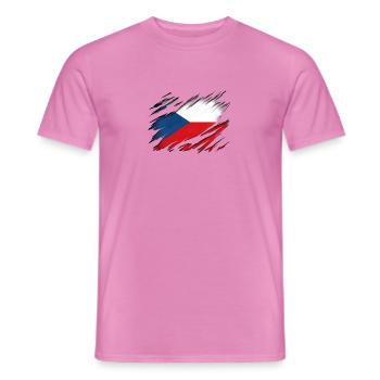 Tschechische Flagge - Männer T-Shirt - Pink - Vorne - AI Model Male 178 dark (178cm)