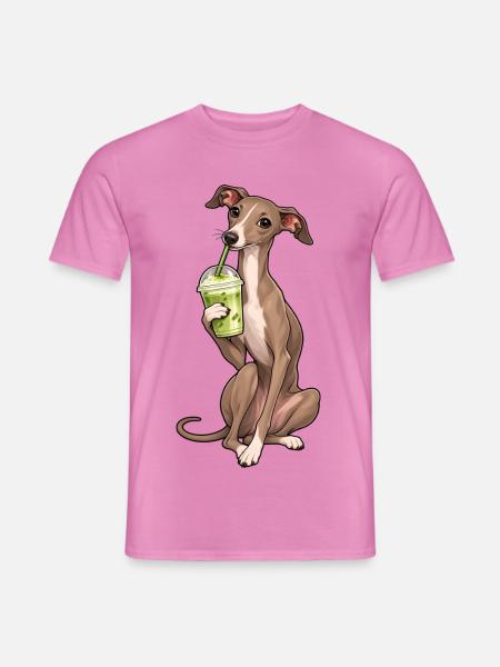 Italienisches Windspiel mit Matcha Latte - Männer T-Shirt - Pink