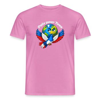 Frieden für alle – Frankreich - Männer T-Shirt - Pink - Vorne - AI Model Male 178 dark (178cm)
