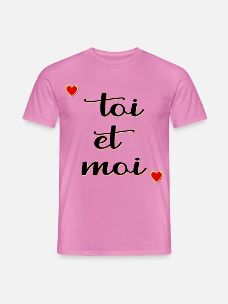 Du und ich, Liebe - Männer T-Shirt - Pink