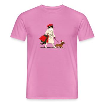 Christmas Shopping Fashion Cat - Männer T-Shirt - Pink - Vorne - AI Model Male 178 dark (178cm)