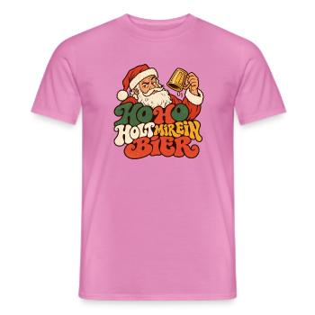 Ho Ho Holt mir ein Bier Weihnachtsmann Shirt - Männer T-Shirt - Pink - Vorne - AI Model Male 178 dark (178cm)