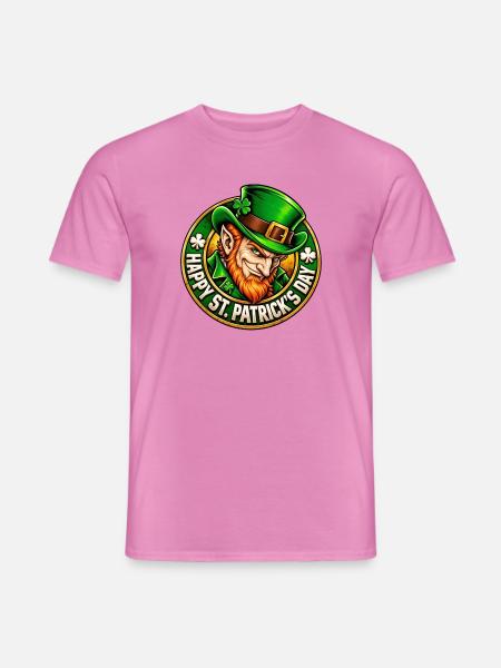 Grüner Leprechaun Charme - Männer T-Shirt - Pink