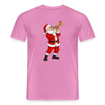 Santa Trompete im Weihnachtsglanz - Männer T-Shirt - Pink - Vorne - AI Model Male 178 dark (178cm)