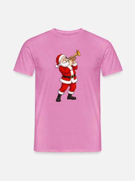 Santa Trompete im Weihnachtsglanz - Männer T-Shirt - Pink