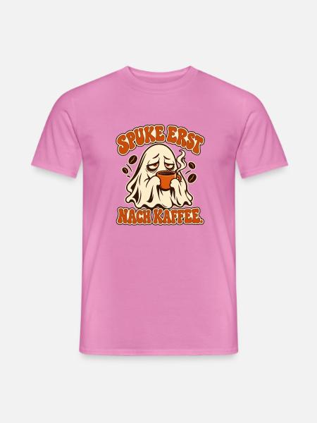 Spukegeist Kaffee Motiv - Männer T-Shirt - Pink