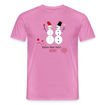 Neujahr  2027  - Männer T-Shirt - Pink - Vorne - AI Model Male 178 dark (178cm)