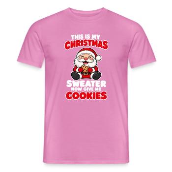Weihnachten Keks Weihnachtsmann lustige Sprüche - Männer T-Shirt - Pink - Vorne - AI Model Male 178 dark (178cm)