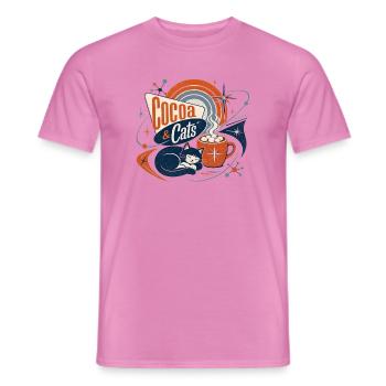 Kakao & Katzen Retro - Männer T-Shirt - Pink - Vorne - AI Model Male 178 dark (178cm)