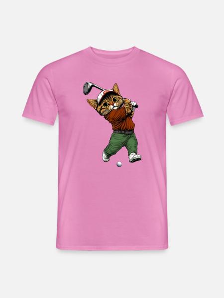 Golf Katzen - Männer T-Shirt - Pink