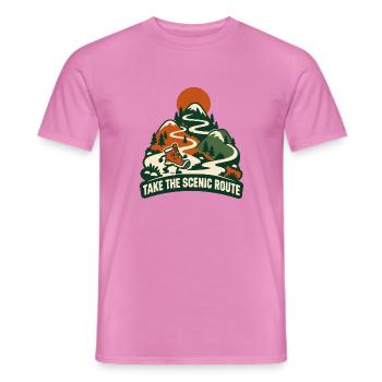 Nimm den landschaftlichen Weg - Männer T-Shirt - Pink - Vorne - AI Model Male 178 dark (178cm)