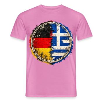 Deutschland Griechenland – Zwei Heimaten - Männer T-Shirt - Pink - Vorne - AI Model Male 178 dark (178cm)