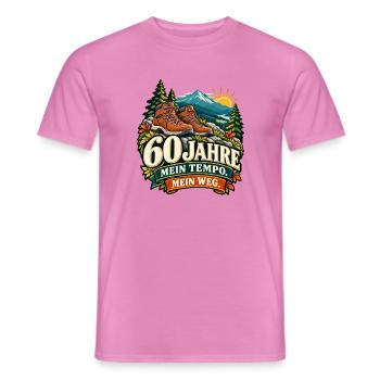 60 Jahre: Mein Tempo, Mein Weg - Männer T-Shirt - Pink - Vorne - AI Model Male 178 dark (178cm)