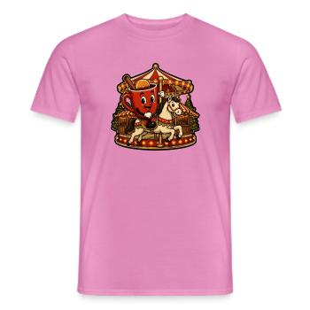 Glühwein Tasse Karussell Pferd Retro Comic T-Shirt - Männer T-Shirt - Pink - Vorne - AI Model Male 178 dark (178cm)