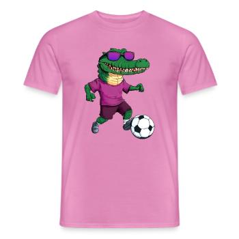 Alligator Fussball Krokodil - Männer T-Shirt - Pink - Vorne - AI Model Male 178 dark (178cm)