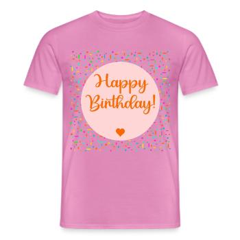 Herzlichen Glückwunsch zum Geburtstag, Herz - Männer T-Shirt - Pink - Vorne - AI Model Male 178 dark (178cm)