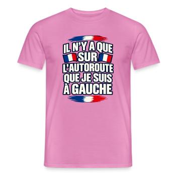 Nur auf der Autobahn bin ich links - Männer T-Shirt - Pink - Vorne - AI Model Male 178 dark (178cm)