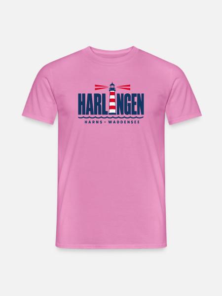 Harlingen Harns Friesland Leuchtturm Waddensee - Männer T-Shirt - Pink