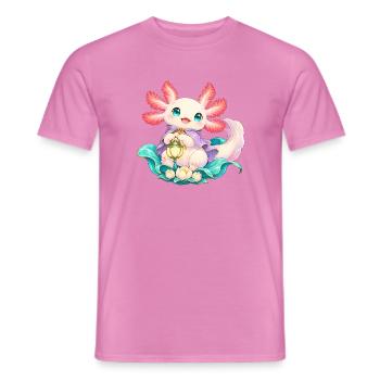 Süßer Axolotl mit Laterne | Noventra - Männer T-Shirt - Pink - Vorne - AI Model Male 178 dark (178cm)