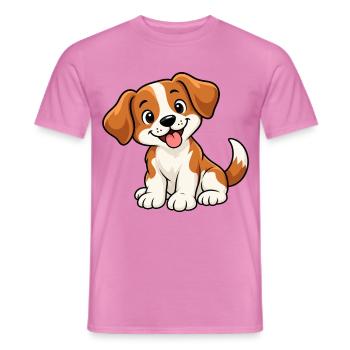 Süßer Comic-Hund - Männer T-Shirt - Pink - Vorne - AI Model Male 178 dark (178cm)