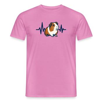 Herzschlag Meerschweinchen Shirt Geschenk - Männer T-Shirt - Pink - Vorne - AI Model Male 178 dark (178cm)