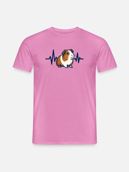Herzschlag Meerschweinchen Shirt Geschenk - Männer T-Shirt - Pink