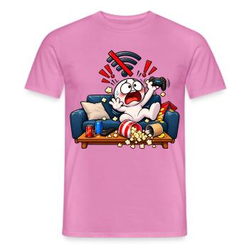 Kein WLAN – Gamer im Panikmodus! - Männer T-Shirt - Pink - Vorne - AI Model Male 178 dark (178cm)