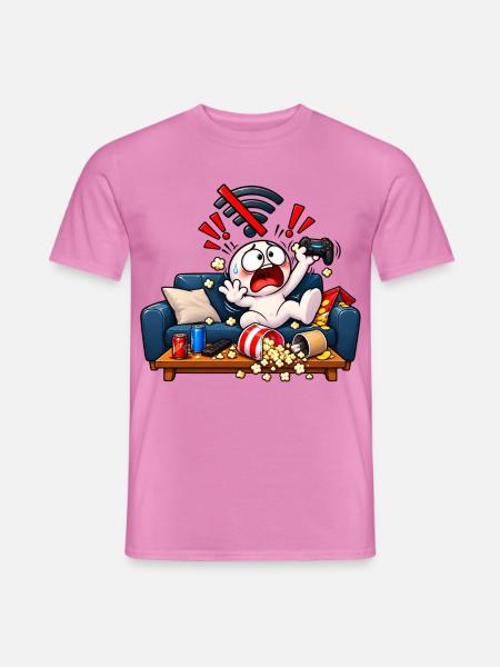 Kein WLAN – Gamer im Panikmodus! - Männer T-Shirt - Pink