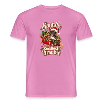  Santas Smallest Trouble Französische Bulldogge - Männer T-Shirt - Pink - Vorne - AI Model Male 178 dark (178cm)