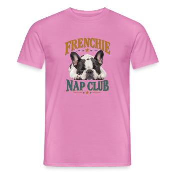  Frenchie Nap Club Französische Bulldogge Beim - Männer T-Shirt - Pink - Vorne - AI Model Male 178 dark (178cm)