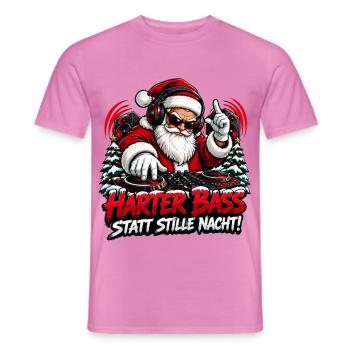 Harter Bass Santa Remix - Männer T-Shirt - Pink - Vorne - AI Model Male 178 dark (178cm)