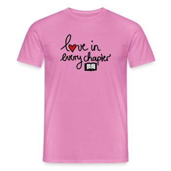 Love in Every Chapter – Design für Bücherliebe - Männer T-Shirt - Pink - Vorne - AI Model Male 178 dark (178cm)