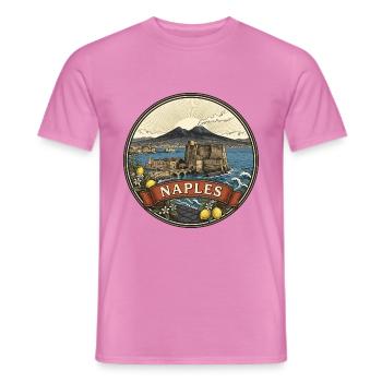 Neapel Italien Reiseabzeichen Vesuv-Souvenir - Männer T-Shirt - Pink - Vorne - AI Model Male 178 dark (178cm)