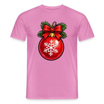 Rote Weihnachtkugel mit Schneeflocke - Männer T-Shirt - Pink - Vorne - AI Model Male 178 dark (178cm)