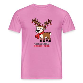 Christmas Crisis Club Lustiges Rentier-Meme - Männer T-Shirt - Pink - Vorne - AI Model Male 178 dark (178cm)