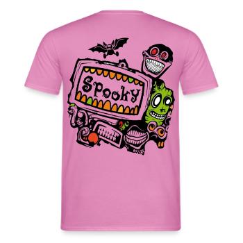 Spooky Monster Halloween - Männer T-Shirt - Pink - Hinten - AI Model Male 178 dark (178cm)