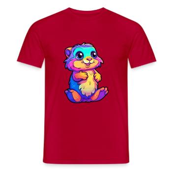 Gopher Buntes Aquarell Cartoon Kawaii Tier - Männer T-Shirt - Rot - Vorne - AI Model Male 178 dark (178cm)