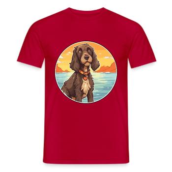 Pudelpointer Hund Rasse Cartoon Kawaii Clipart Hund - Männer T-Shirt - Rot - Vorne - AI Model Male 178 dark (178cm)